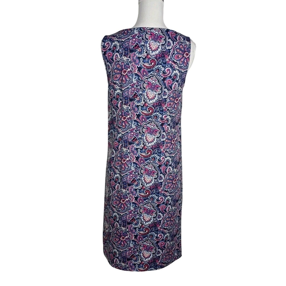 Talbot's Women's‎ Sleeveless V-neck Multicolor Paisley stretchy dress Sz S - Picture 3 of 6